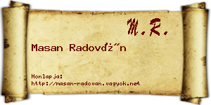 Masan Radován névjegykártya